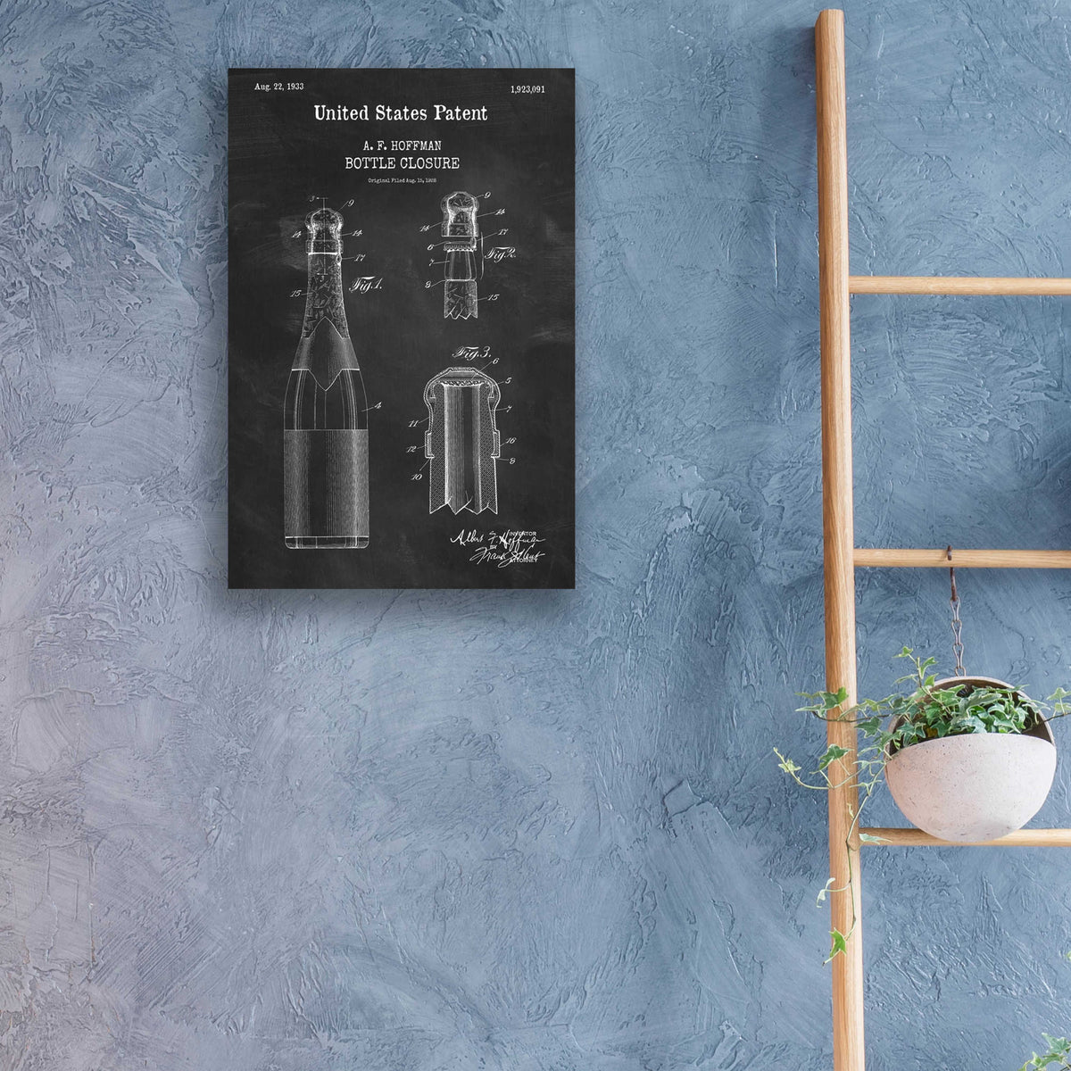 Epic Art 'Bottle Closure Blueprint Patent Chalkboard,' Acrylic Glass Wall Art,16x24
