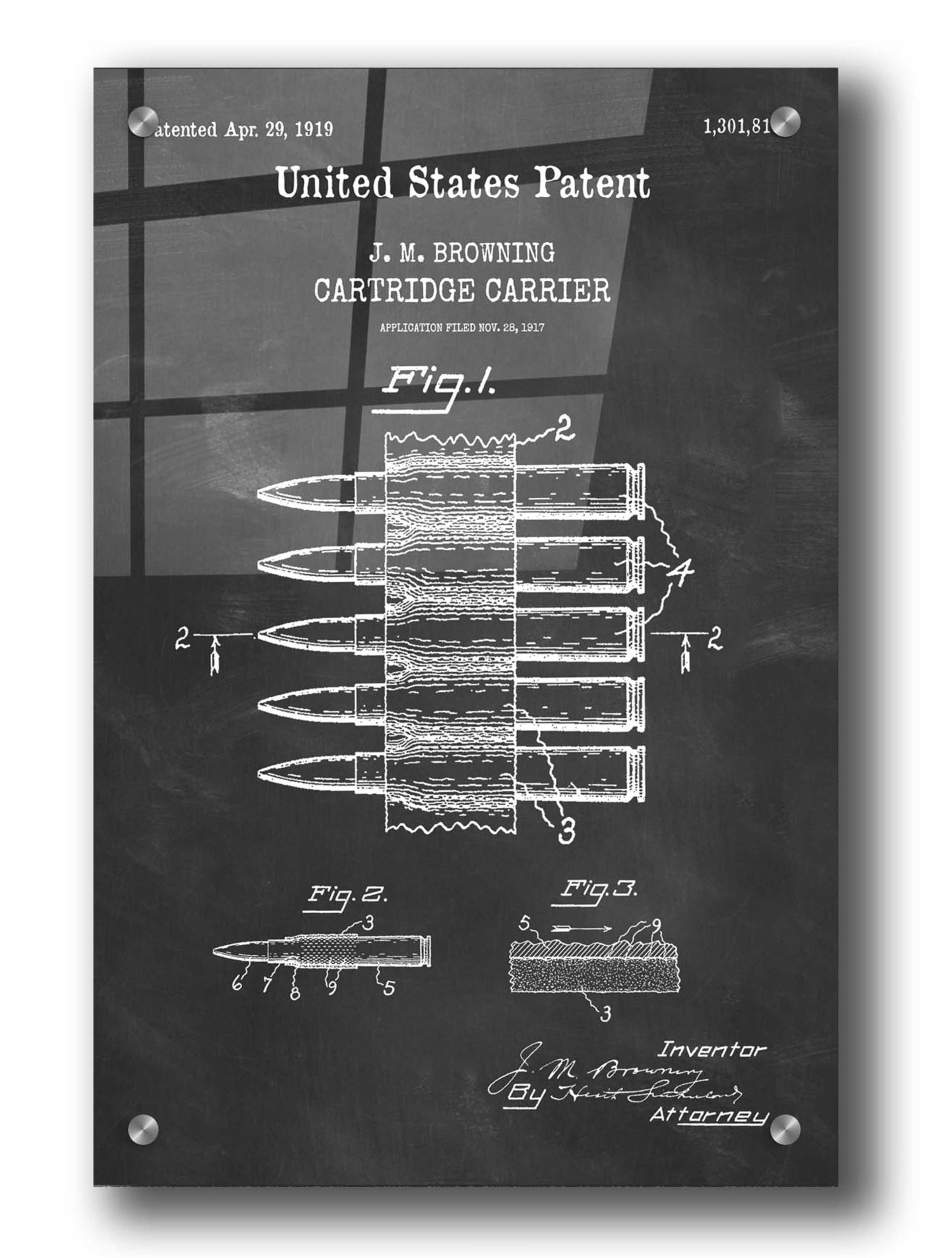 Epic Art 'Carrier Blueprint Patent Chalkboard,' Acrylic Glass Wall Art,24x36