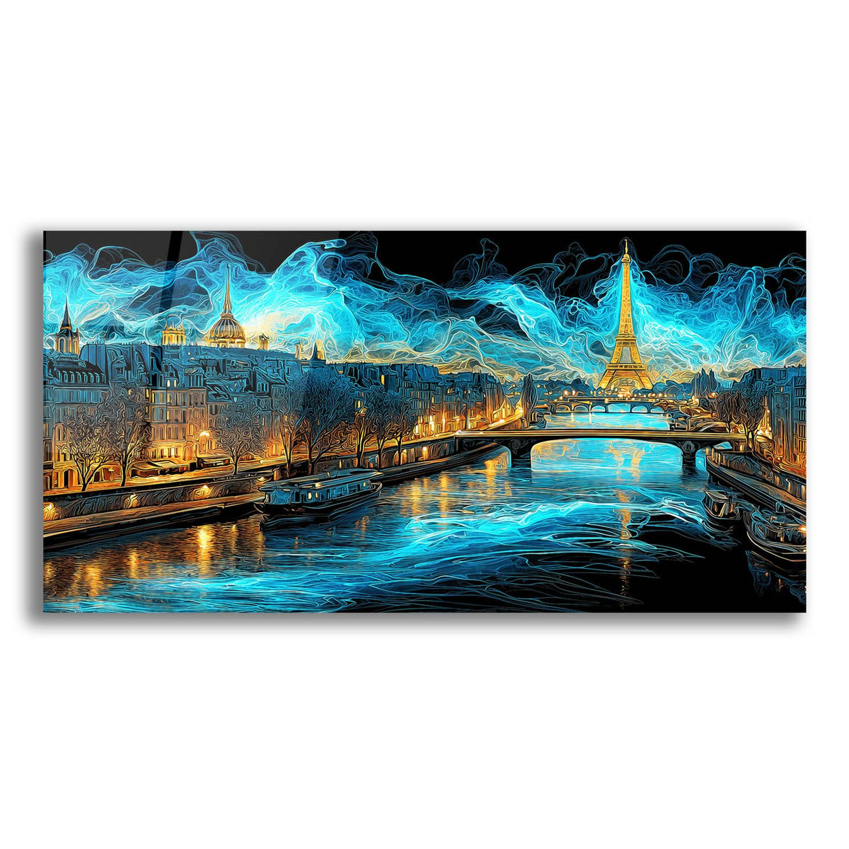 Waves Of Light Over Paris by Ann Klee acrylic glass wall art