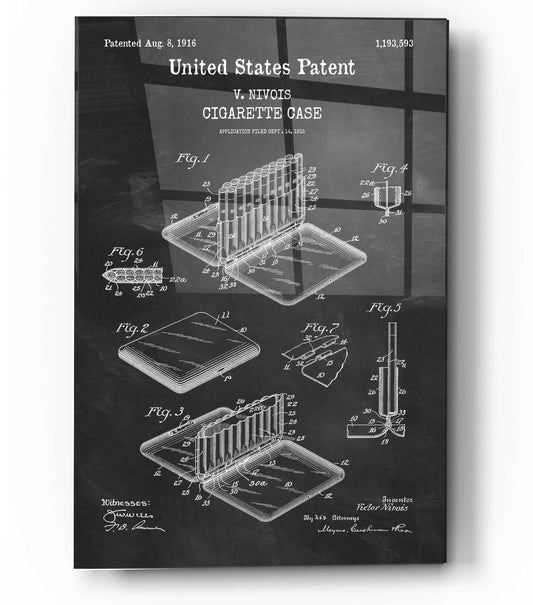 Epic Art 'Cigarette Case Blueprint Patent Chalkboard,' Acrylic Glass Wall Art