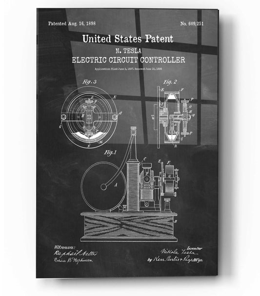 Epic Art 'Circuit Controller Blueprint Patent Chalkboard,' Acrylic Glass Wall Art