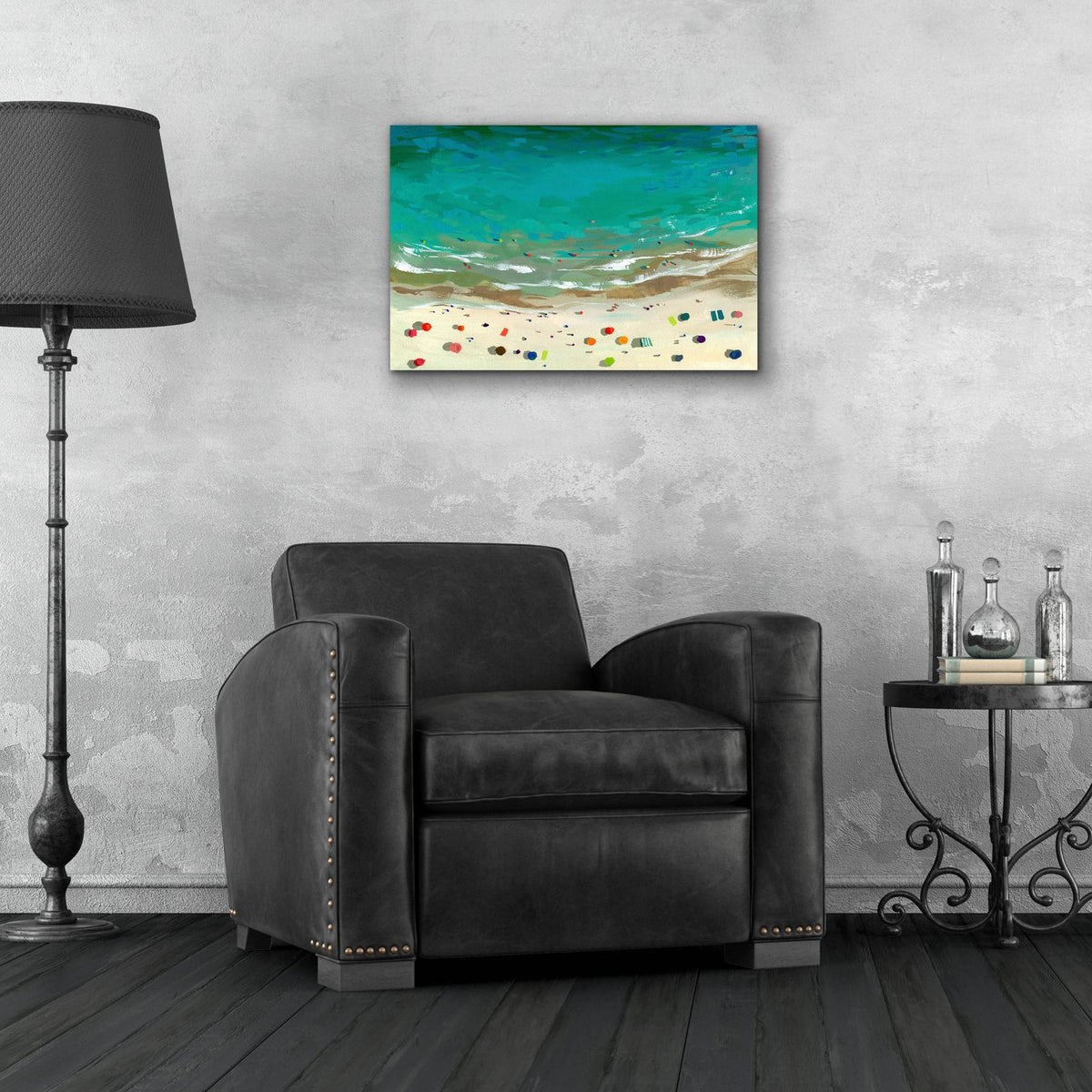 Aerial Beach by Brook Page - 24x16 acrylic wall art in a room