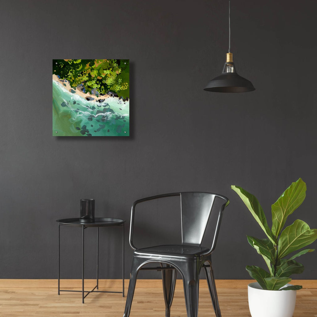 Aerial Rocky Coast by Brook Page - 24x24 acrylic wall art in a room