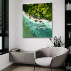 Aerial Rocky Coast by Brook Page - 36x36 acrylic wall art in a room