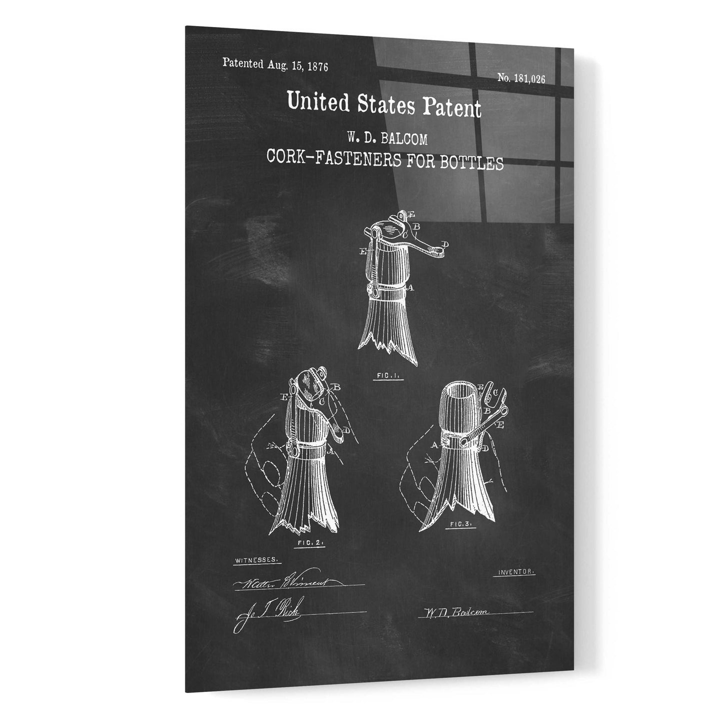 Epic Art 'Cork Fastener Blueprint Patent Chalkboard,' Acrylic Glass Wall Art,16x24