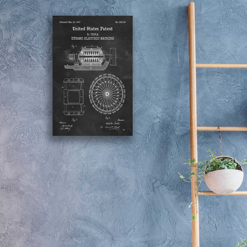 Epic Art 'Dynamo Blueprint Patent Chalkboard,' Acrylic Glass Wall Art,16x24