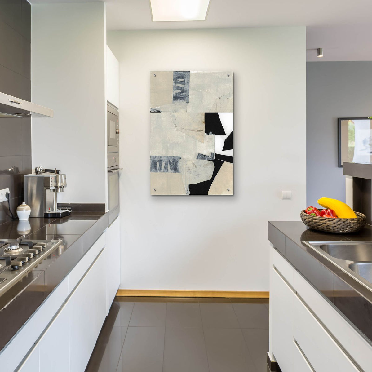 Monochrome Falls 5 by Cartissi - 24x36 acrylic wall art in a room