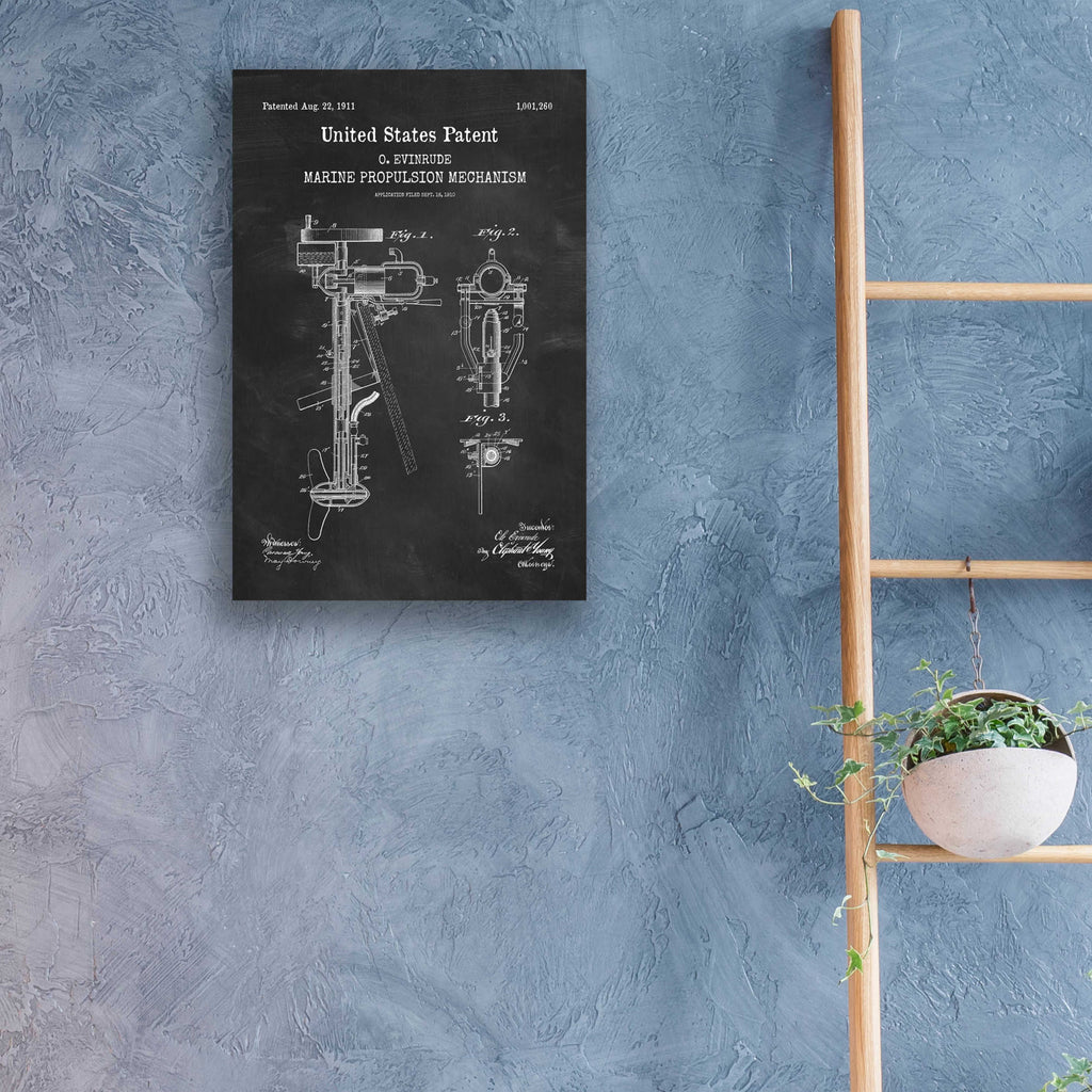 Epic Art 'Marine Propulsion Blueprint Patent Chalkboard,' Acrylic Glass Wall Art,16x24