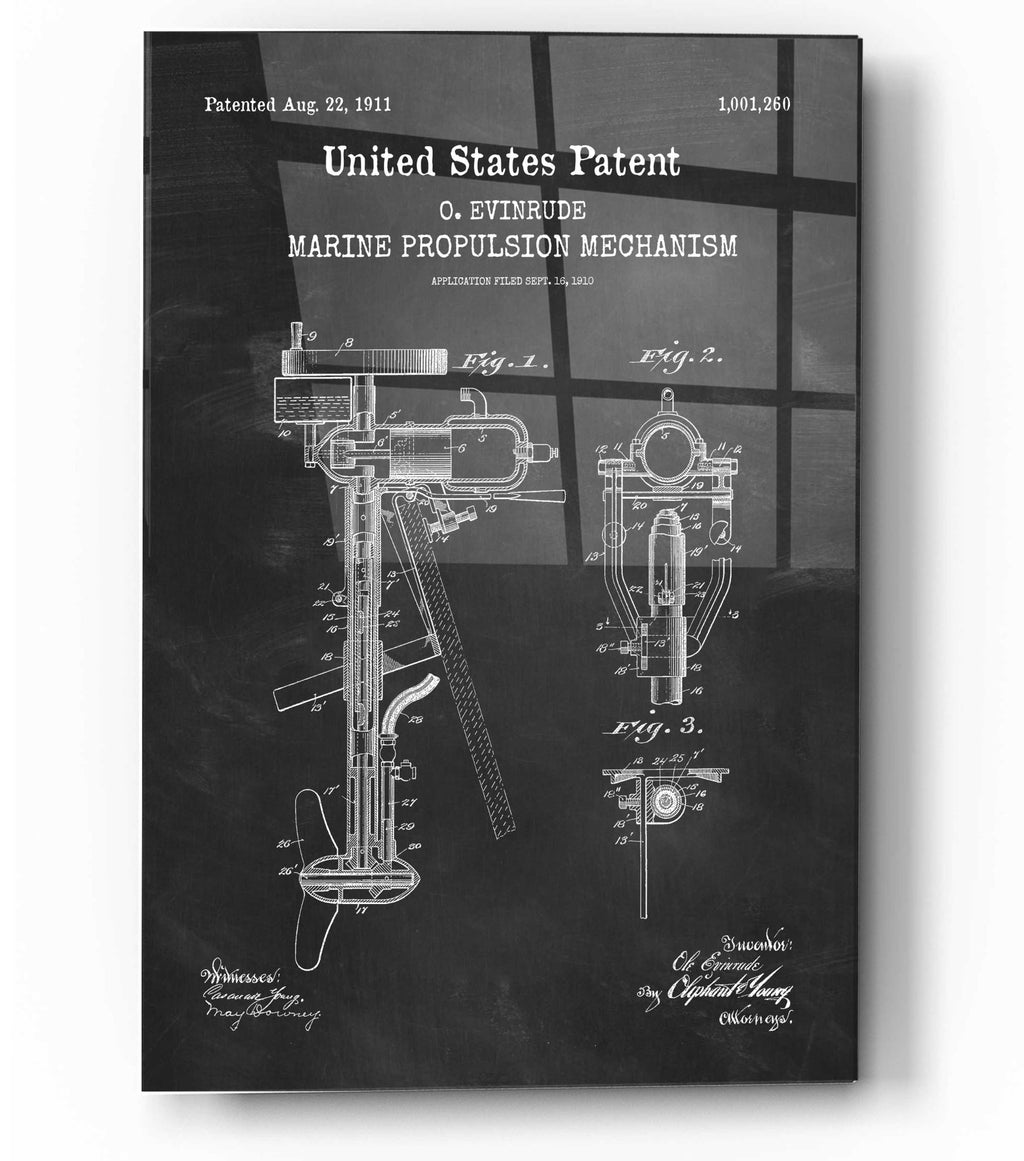 Epic Art 'Marine Propulsion Blueprint Patent Chalkboard,' Acrylic Glass Wall Art
