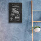Epic Art 'Mining Machine Blueprint Patent Chalkboard,' Acrylic Glass Wall Art,16x24