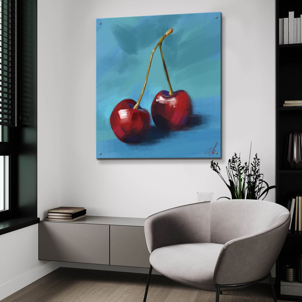 Cherries by Avery Multer - 36x36 acrylic wall art in a room