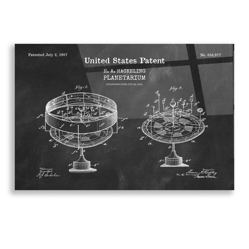 Epic Art 'Planetarium Blueprint Patent Chalkboard,' Acrylic Glass Wall Art