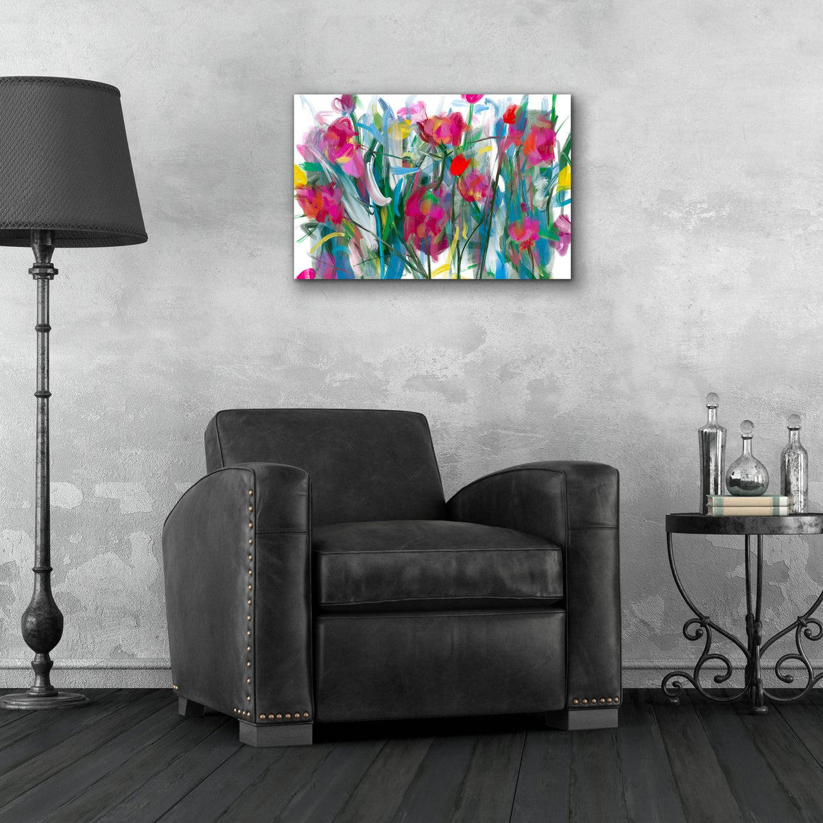 Blooming Roses by Cesare Bellassai - 24x16 acrylic wall art in a room