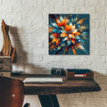 Bold Flower Splash On Teal by Rey Klimt - 12x12 acrylic wall art in a room