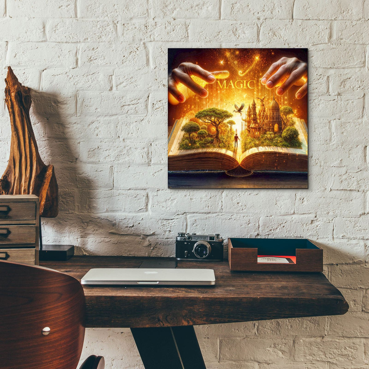 Book Of Magic by Rey Klimt - 12x12 acrylic wall art in a room