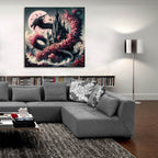 Castle And Dragon 1 by Rey Klimt - 36x36 acrylic wall art in a room
