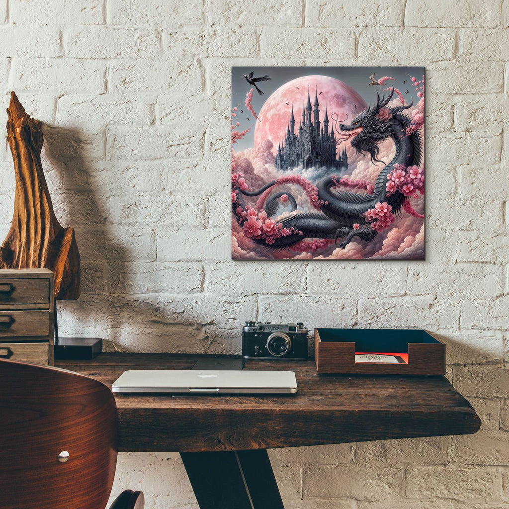 Castle And Dragon 2 by Rey Klimt - 12x12 acrylic wall art in a room