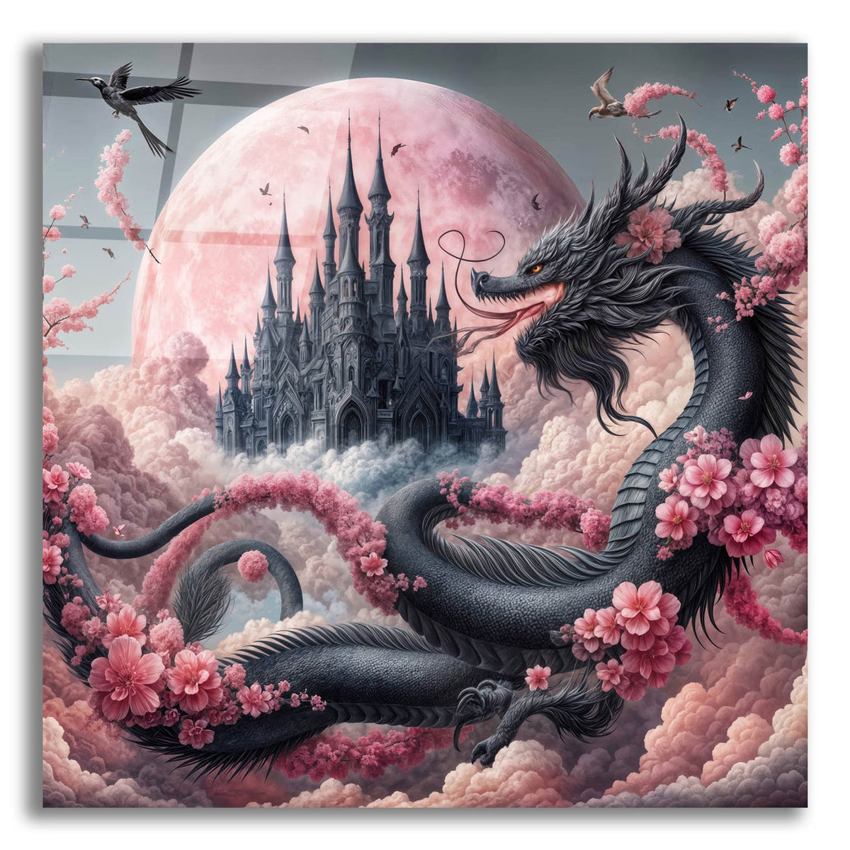 Castle And Dragon 2 by Rey Klimt acrylic glass wall art