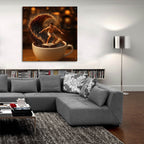 Coffee Cup Surfing by Rey Klimt - 36x36 acrylic wall art in a room