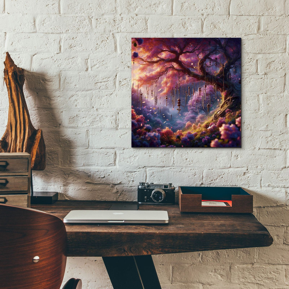 Dreams And Windchimes by Rey Klimt - 12x12 acrylic wall art in a room