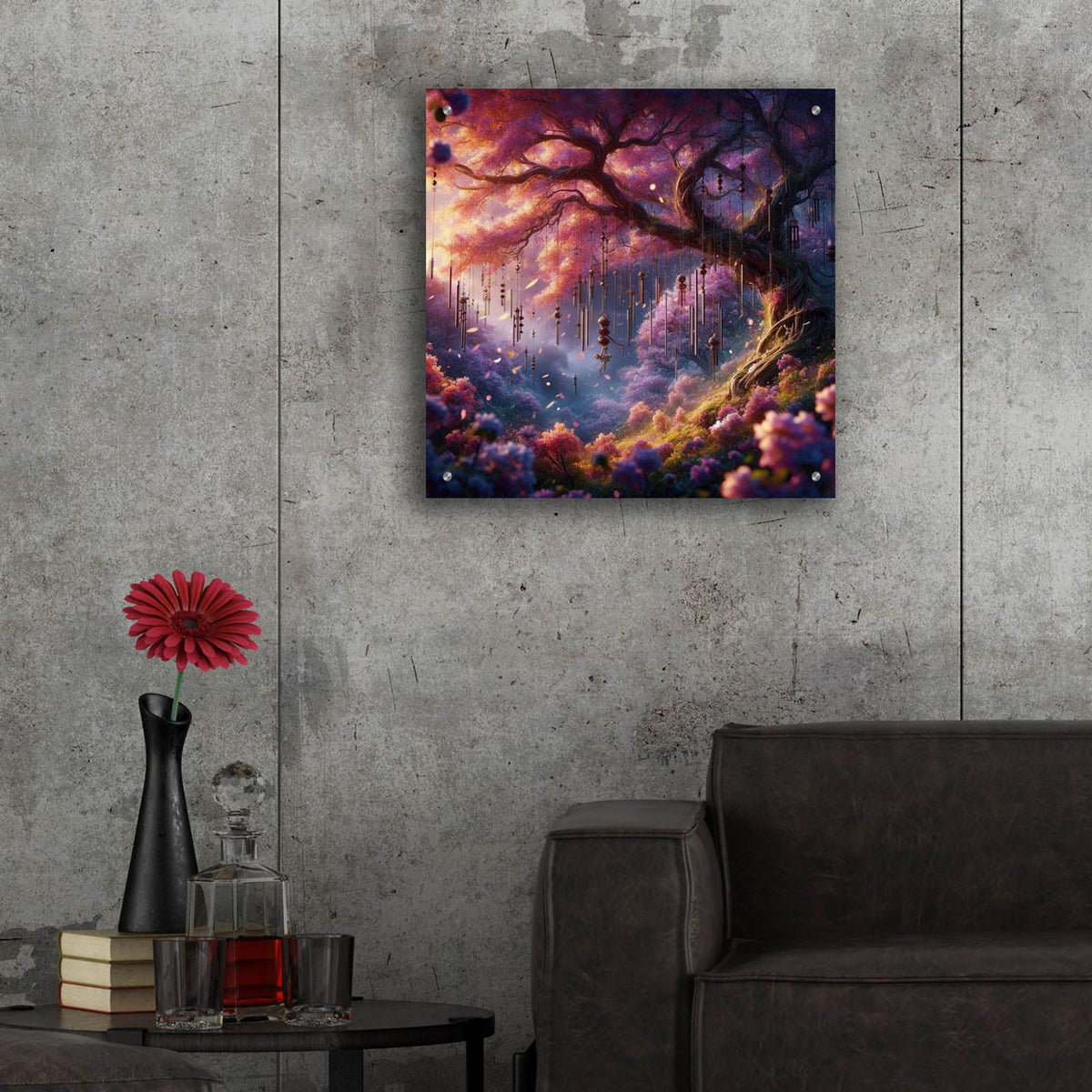 Dreams And Windchimes by Rey Klimt - 24x24 acrylic wall art in a room