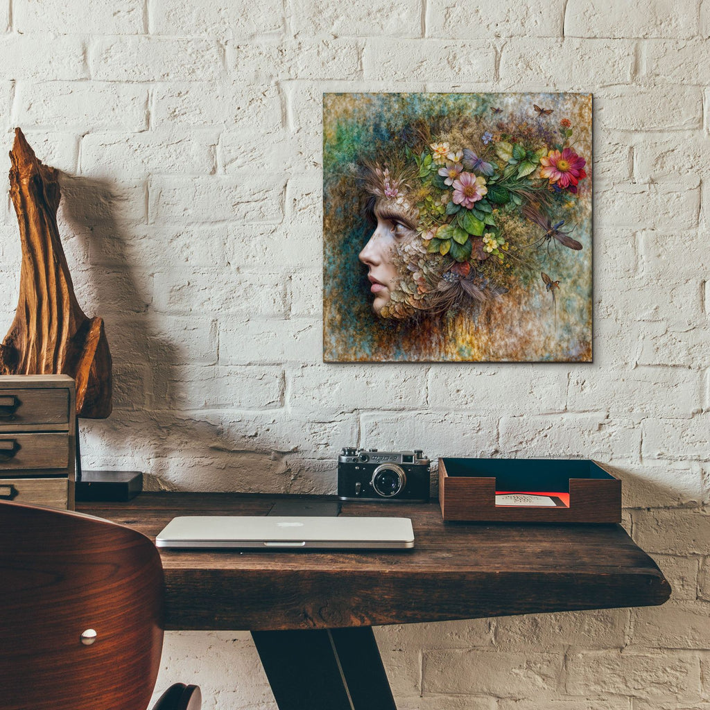 Earth Face 1 by Rey Klimt - 12x12 acrylic wall art in a room