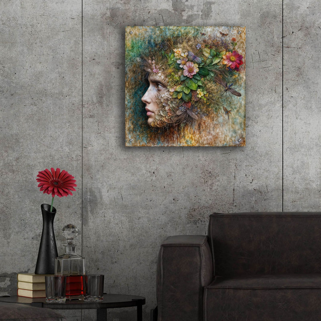 Earth Face 1 by Rey Klimt - 24x24 acrylic wall art in a room