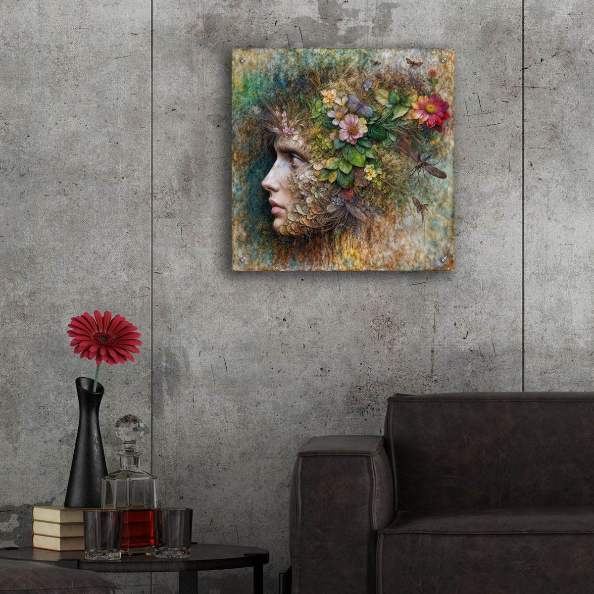 Earth Face 1 by Rey Klimt - 24x24 acrylic wall art in a room