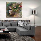 Earth Face 1 by Rey Klimt - 36x36 acrylic wall art in a room