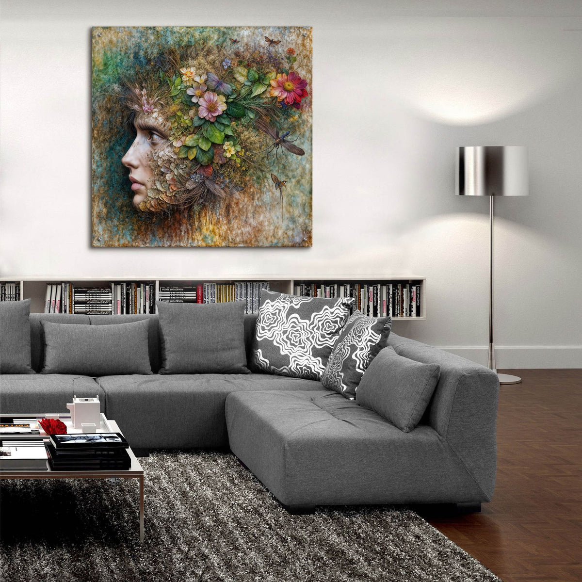 Earth Face 1 by Rey Klimt - 36x36 acrylic wall art in a room