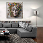 Earth Face 2 by Rey Klimt - 36x36 acrylic wall art in a room