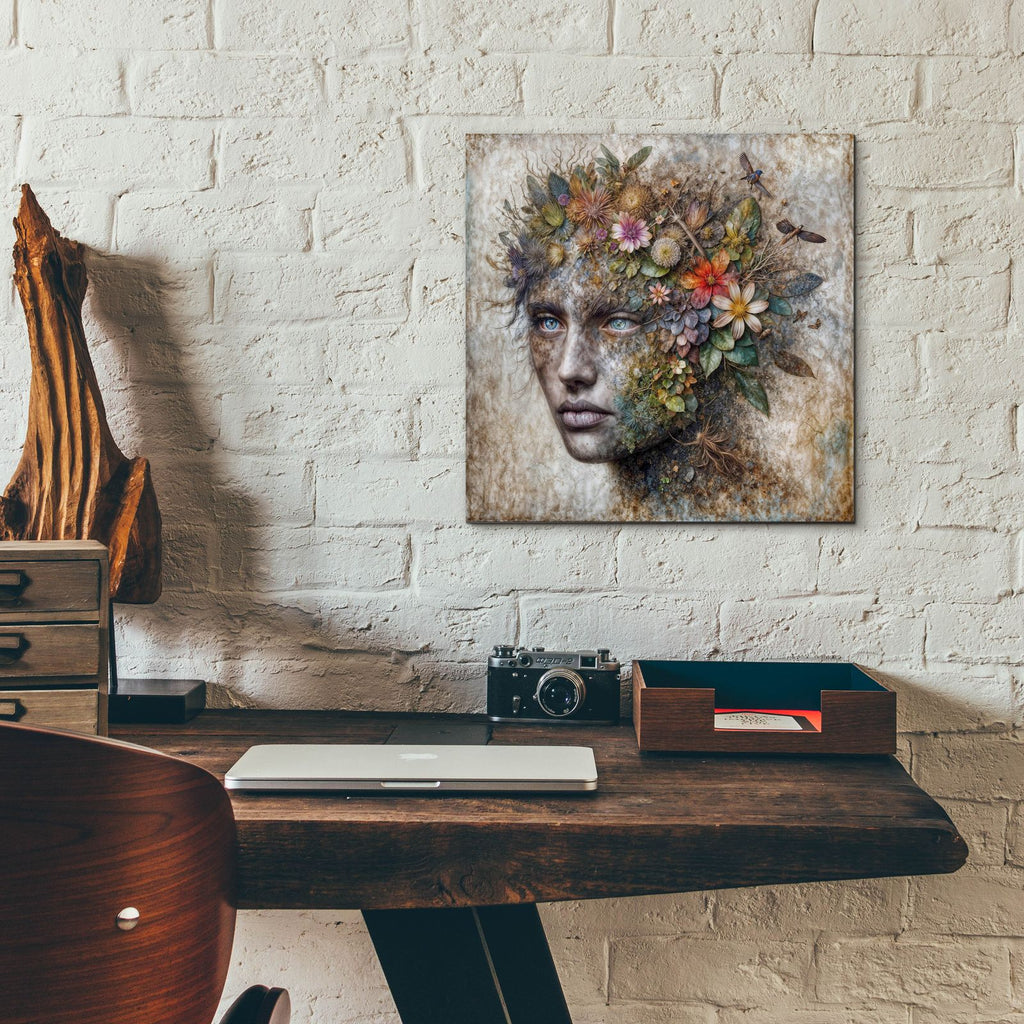 Earth Face 3 by Rey Klimt - 12x12 acrylic wall art in a room