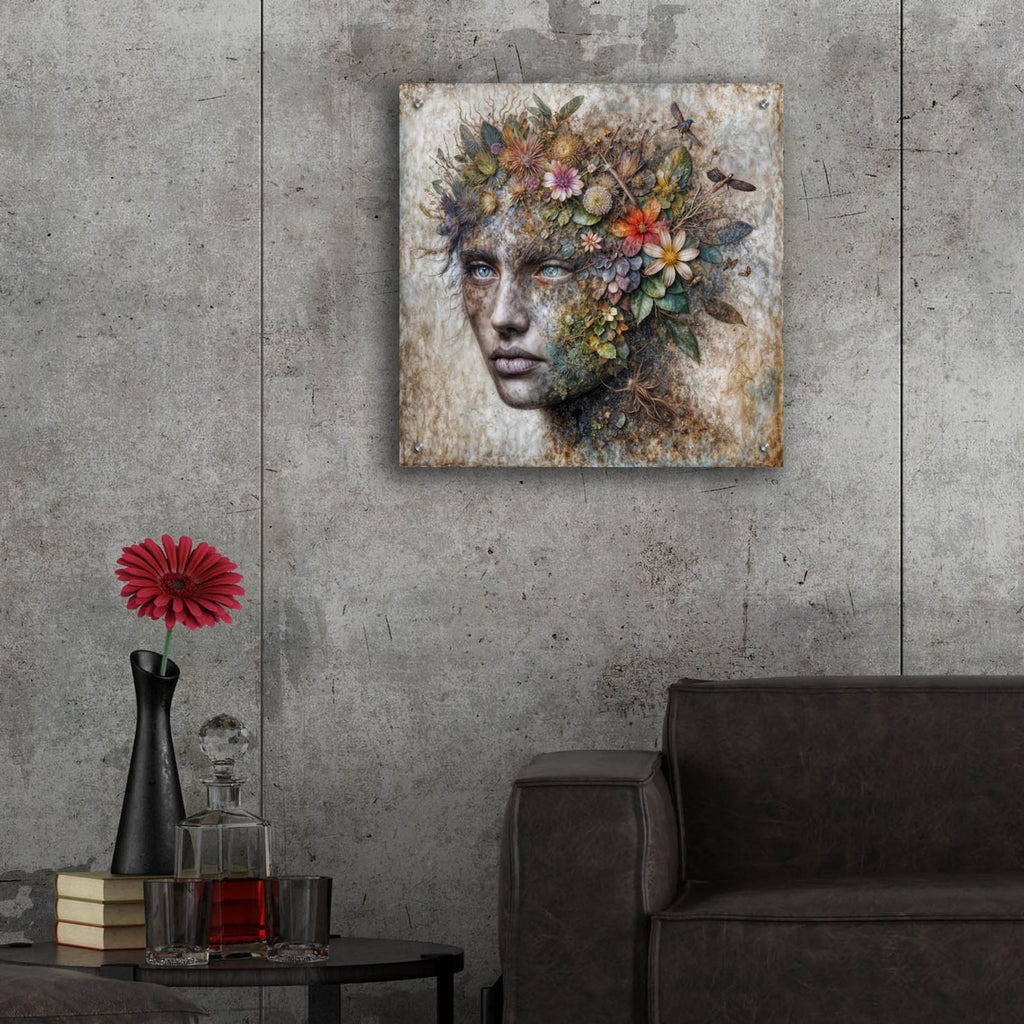 Earth Face 3 by Rey Klimt - 24x24 acrylic wall art in a room