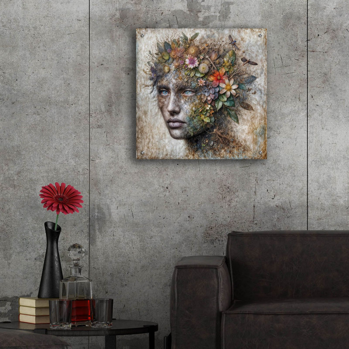 Earth Face 3 by Rey Klimt - 24x24 acrylic wall art in a room