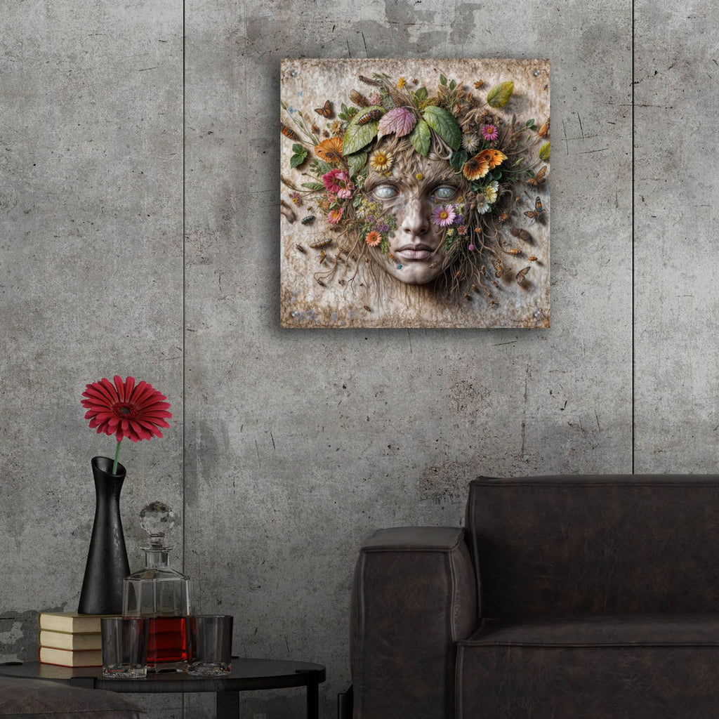 Earth Face 4 by Rey Klimt - 24x24 acrylic wall art in a room