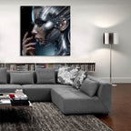 Electrifying Face 1 by Rey Klimt - 36x36 acrylic wall art in a room