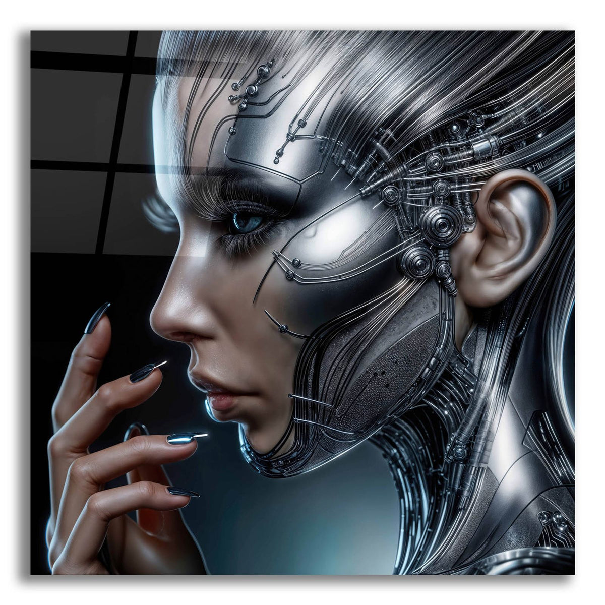 Electrifying Face 1 by Rey Klimt acrylic glass wall art