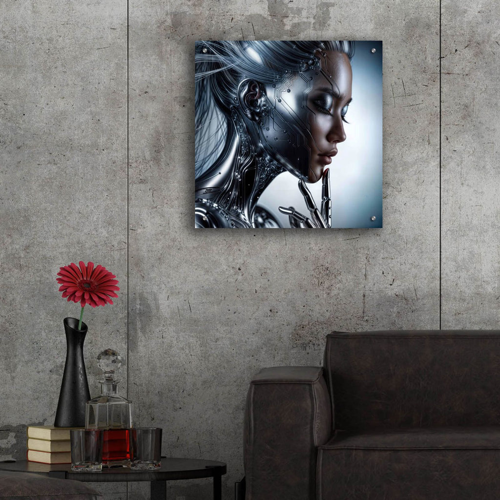 Electrifying Face 2 by Rey Klimt - 24x24 acrylic wall art in a room