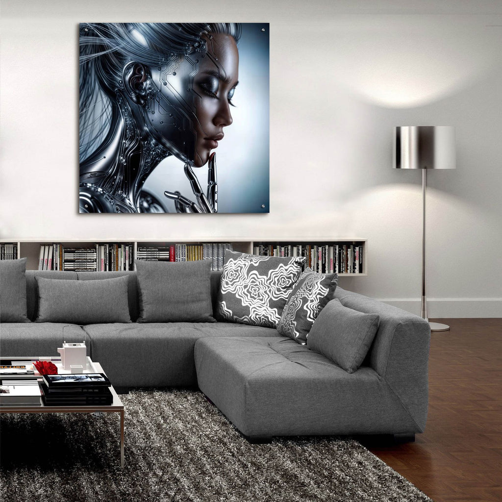 Electrifying Face 2 by Rey Klimt - 36x36 acrylic wall art in a room