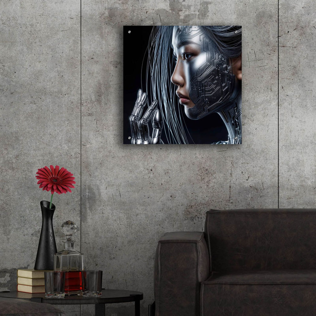 Electrifying Face 3 by Rey Klimt - 24x24 acrylic wall art in a room