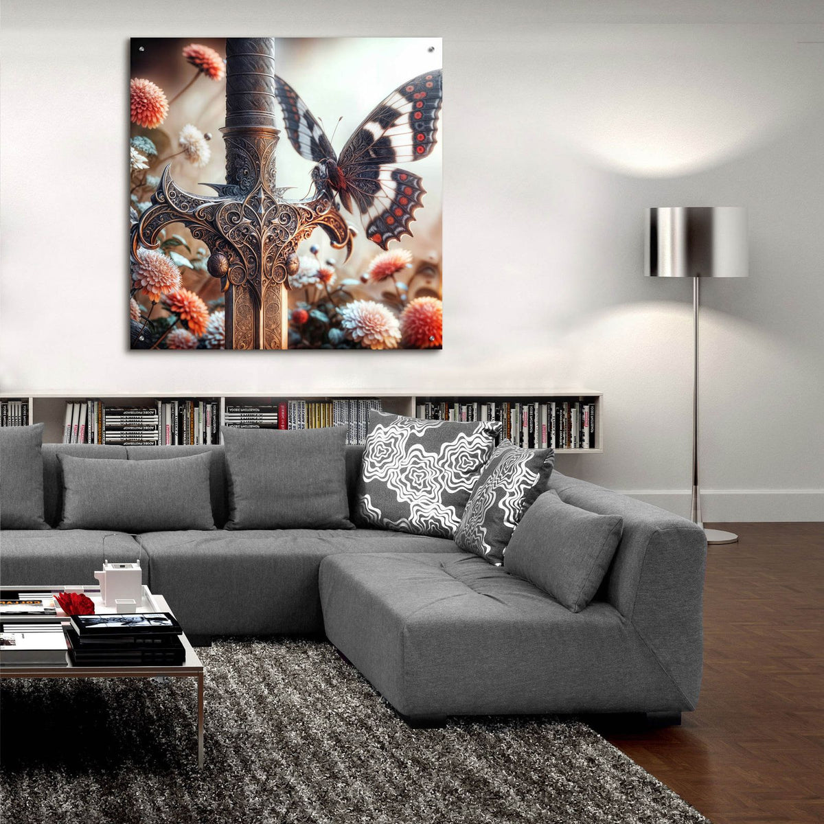 Enchanted Sword 1 by Rey Klimt - 36x36 acrylic wall art in a room