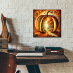 Fall Landscape Pumpkin 1 by Rey Klimt - 12x12 acrylic wall art in a room