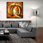 Fall Landscape Pumpkin 1 by Rey Klimt - 36x36 acrylic wall art in a room