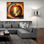 Fall Landscape Pumpkin 2 by Rey Klimt - 36x36 acrylic wall art in a room