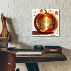 Fall Landscape Pumpkin 4 by Rey Klimt - 12x12 acrylic wall art in a room