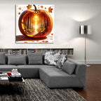 Fall Landscape Pumpkin 4 by Rey Klimt - 36x36 acrylic wall art in a room