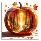 Fall Landscape Pumpkin 4 by Rey Klimt acrylic glass wall art