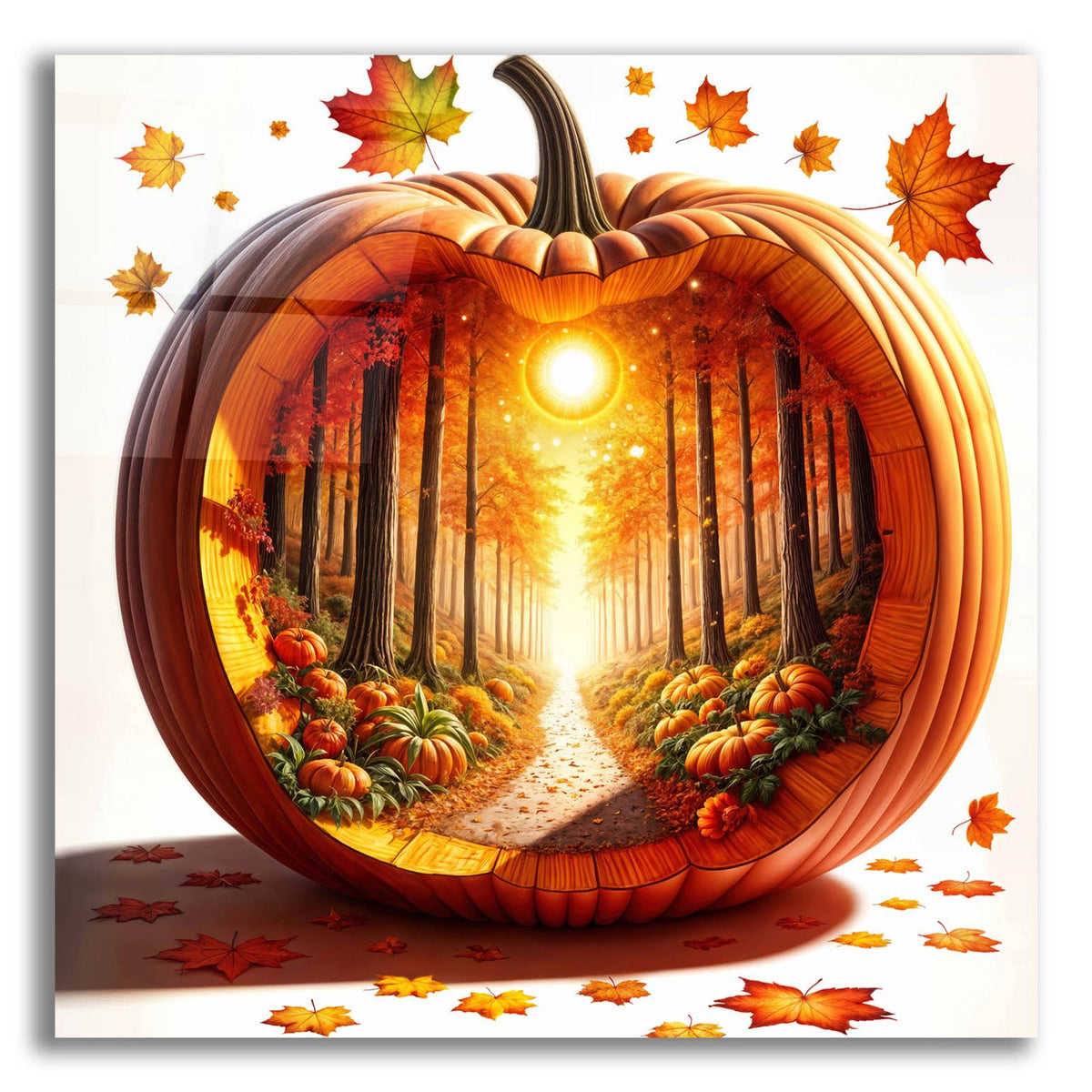 Fall Landscape Pumpkin 4 by Rey Klimt acrylic glass wall art