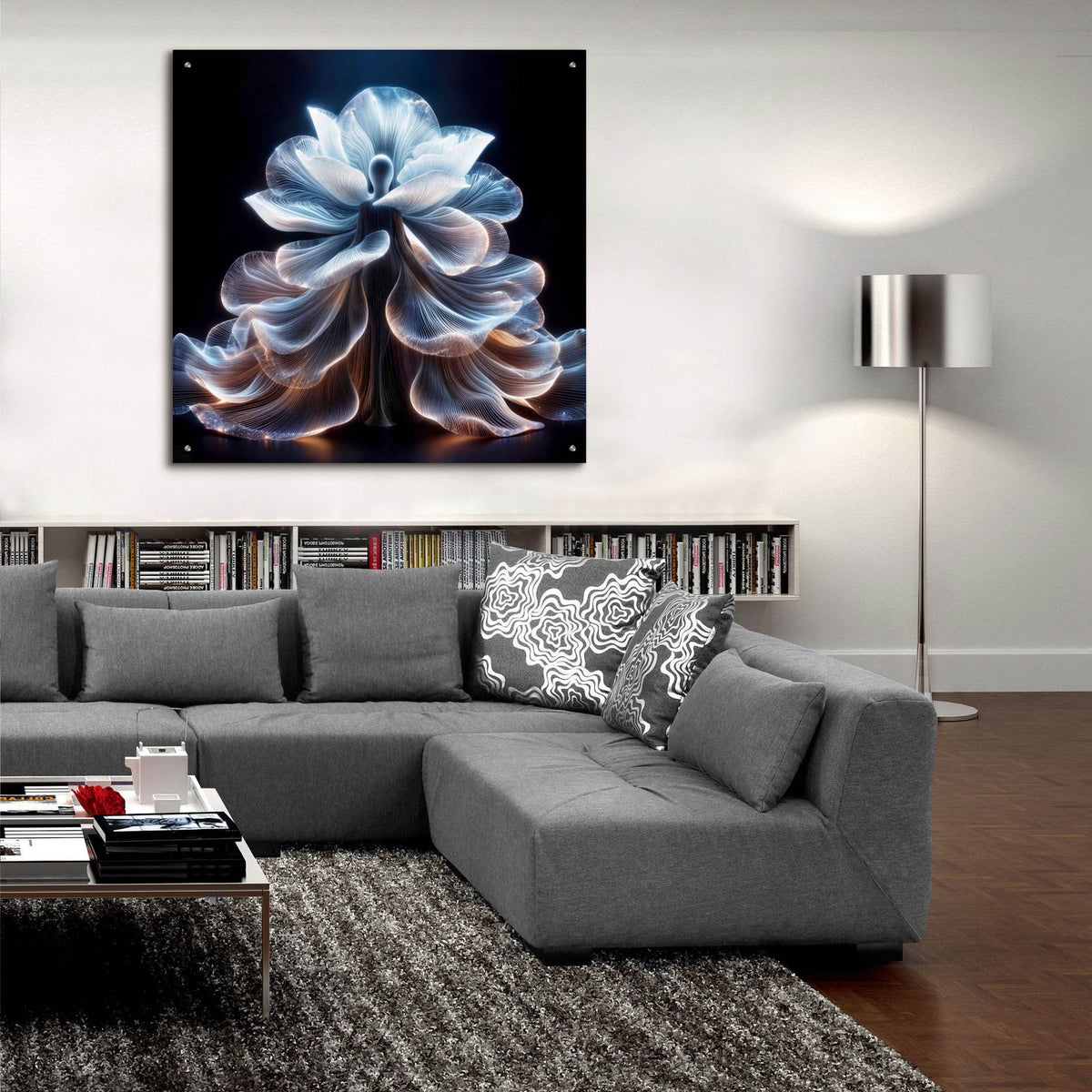 Glowing Dress.jpg by Rey Klimt - 36x36 acrylic wall art in a room