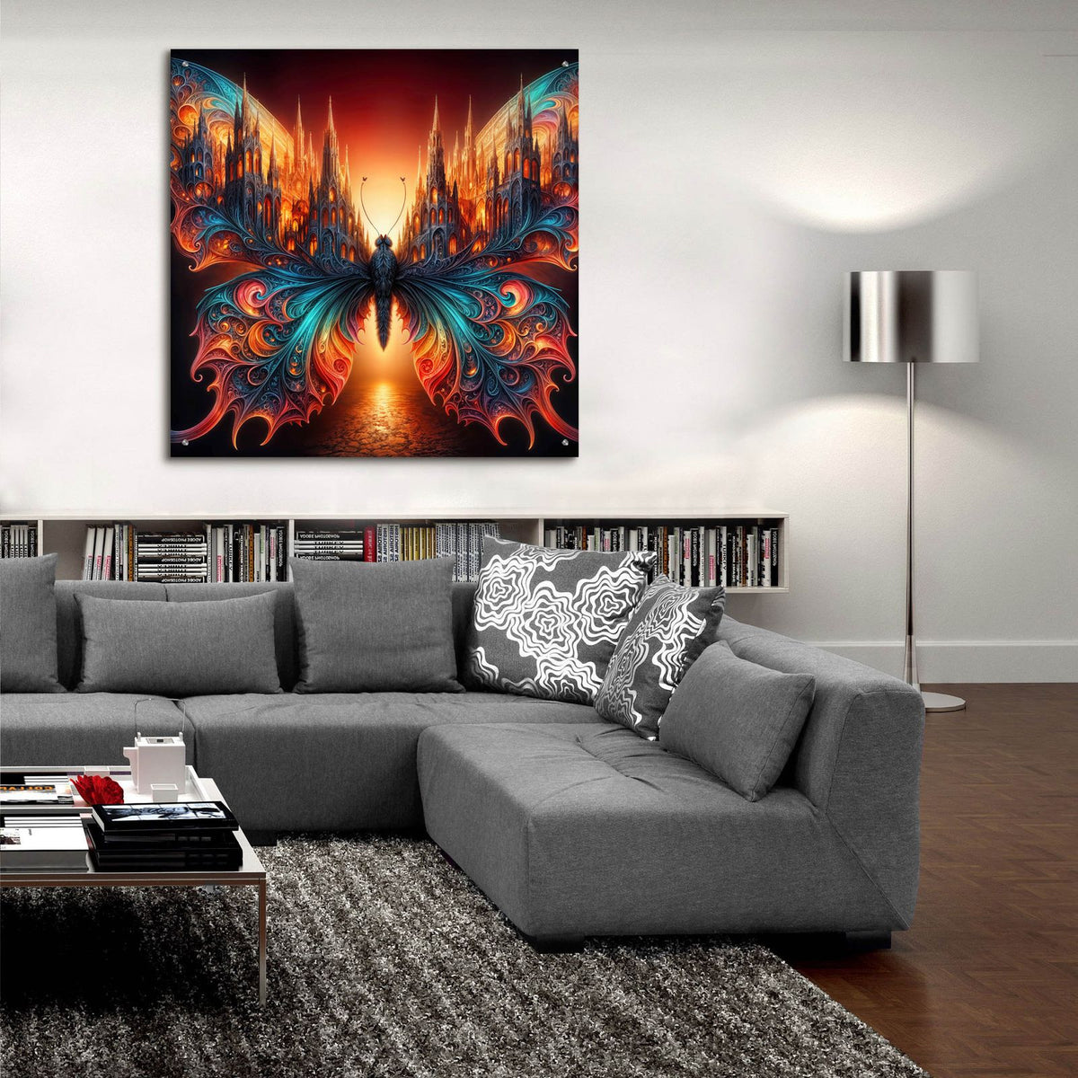 Gothic Butterfly 2 by Rey Klimt - 36x36 acrylic wall art in a room
